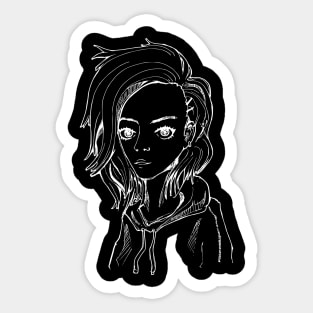 Portrait line art Sticker